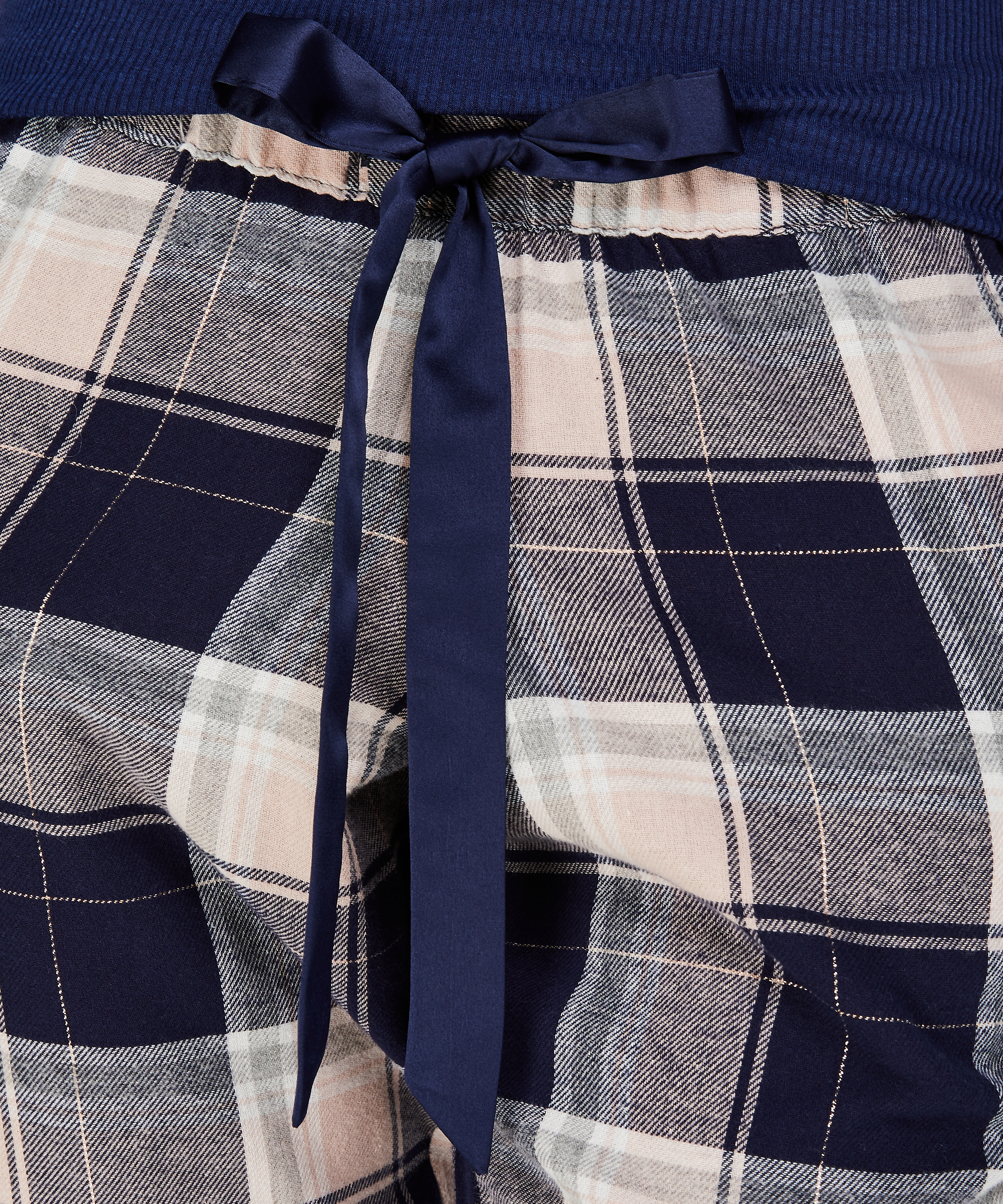 Check pyjamasbukser, Blå, main