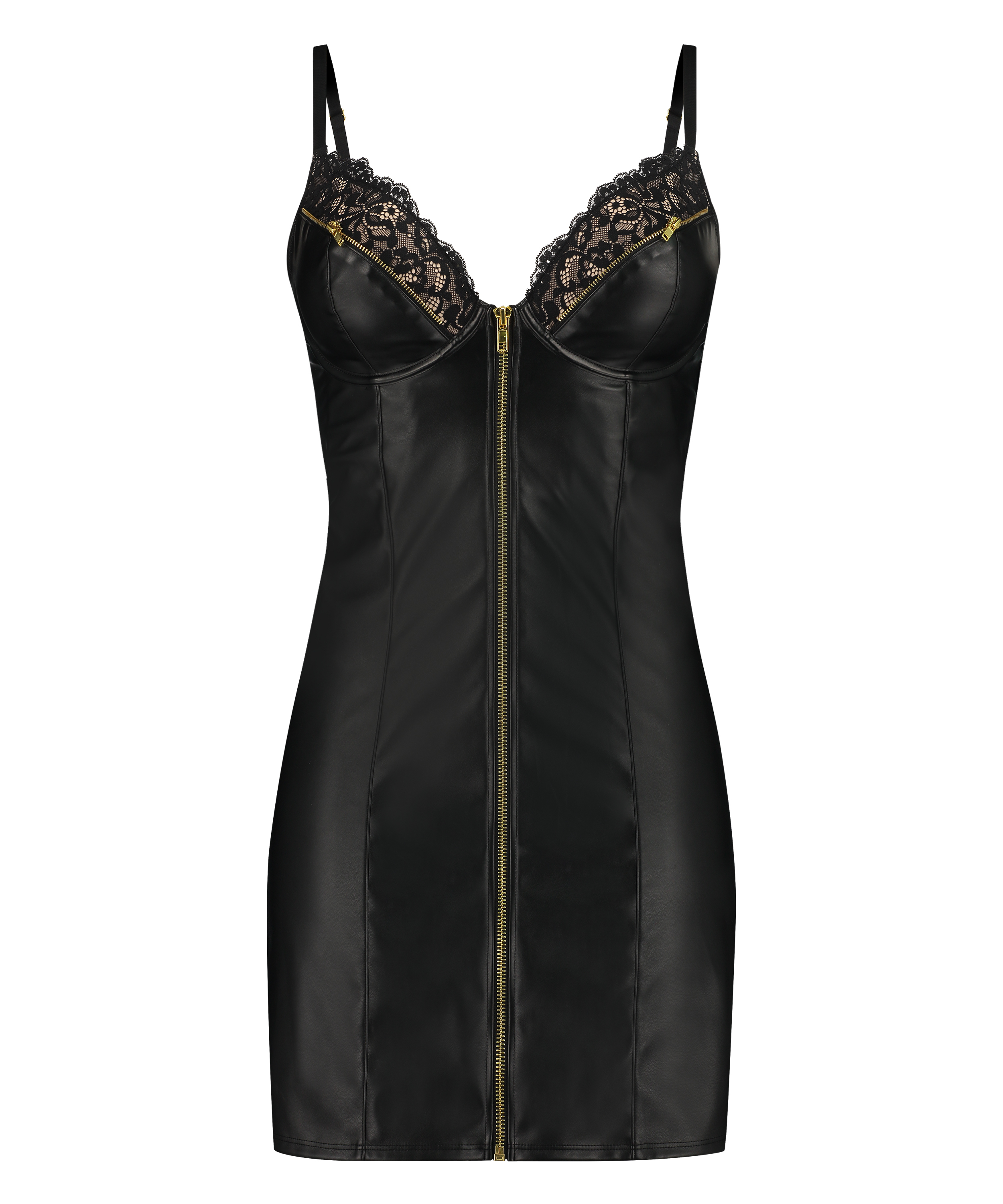 Natkjole med formstøbt push-up-bøjle Talia, Sort, main