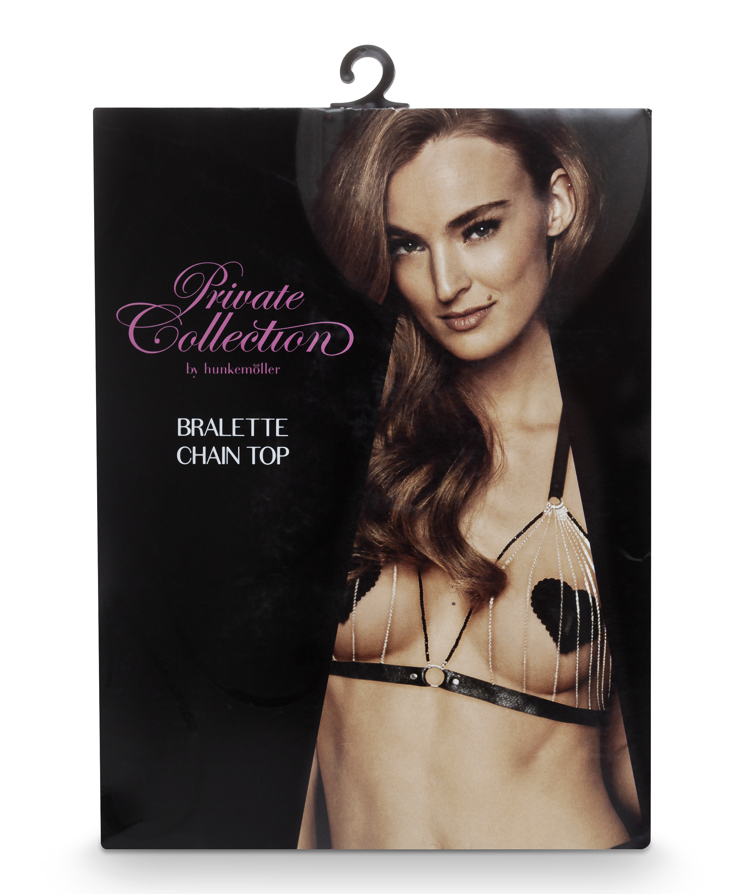 Bralette Chain top, Sort, main