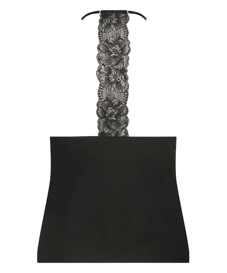Cami-top Satin, Sort