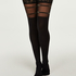 Lurex Stripe Top selvsiddende strømper 50 Denier, Sort