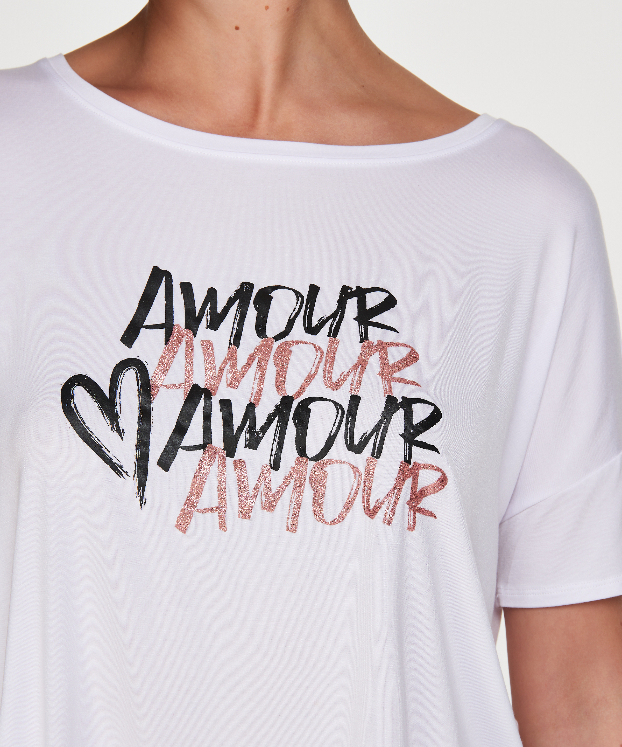 Kort pyjamassæt, Hvid, main