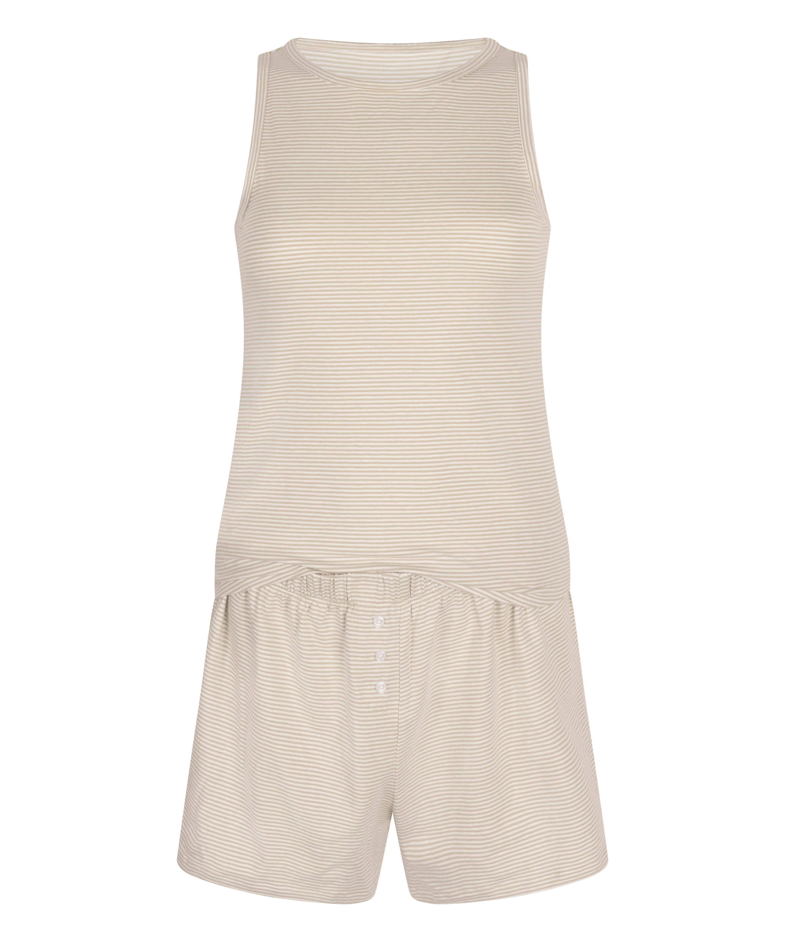 Pyjamasæt Singlet Jersey, Beige, main
