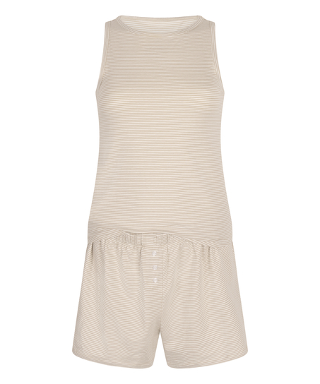 Pyjamasæt Singlet Jersey, Beige