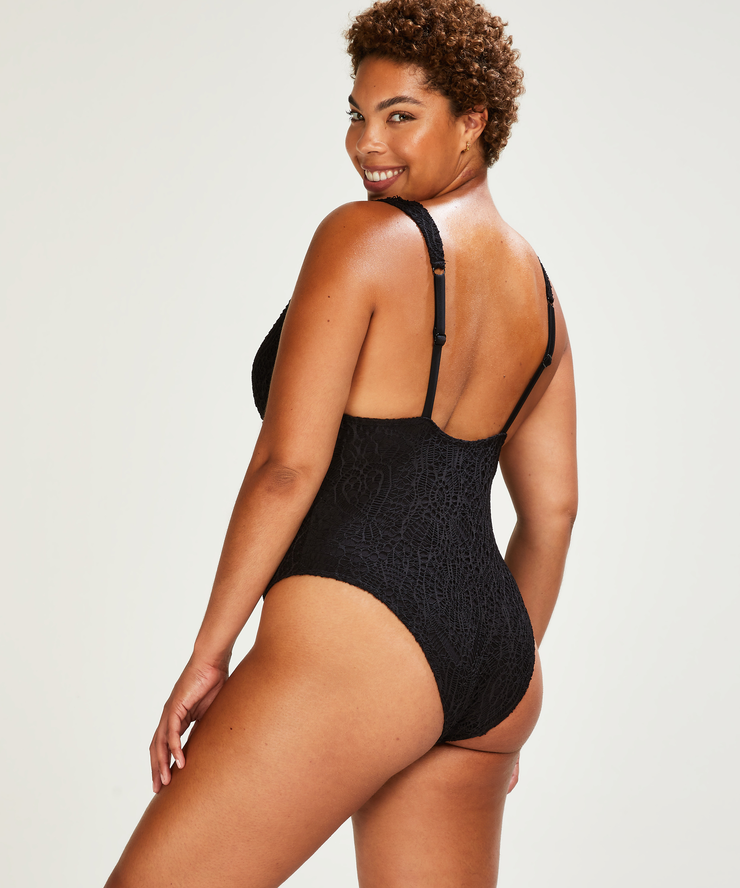 Badedragt Crochet, sort, main