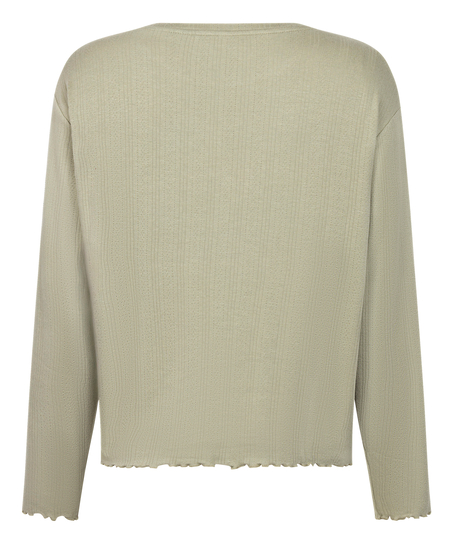 Pyjama Top Loose Pointelle, Grøn