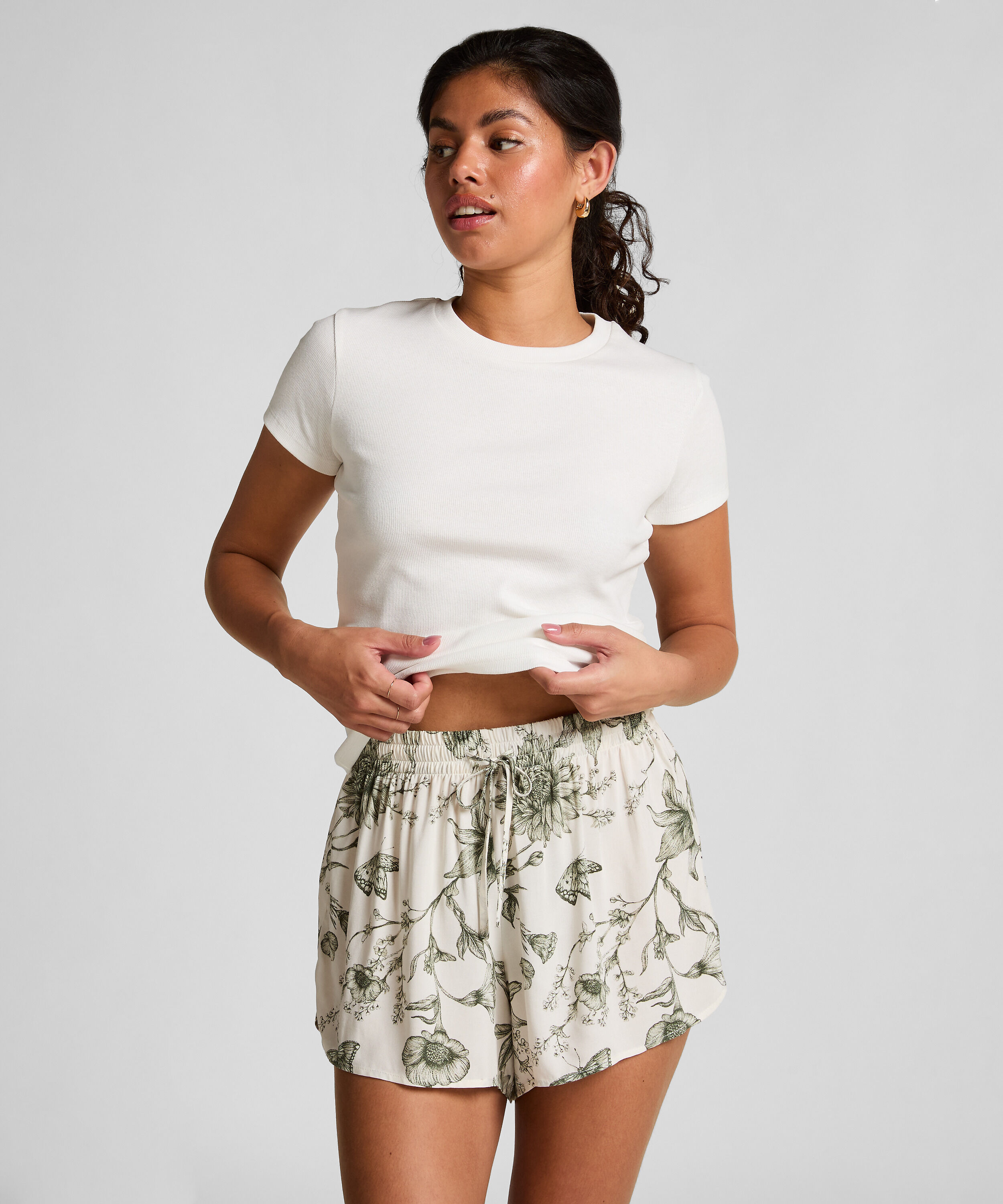 Pyjamas Shorts, Hvid