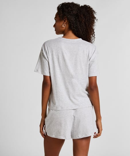 Pyjamassæt i jersey heart, Grå