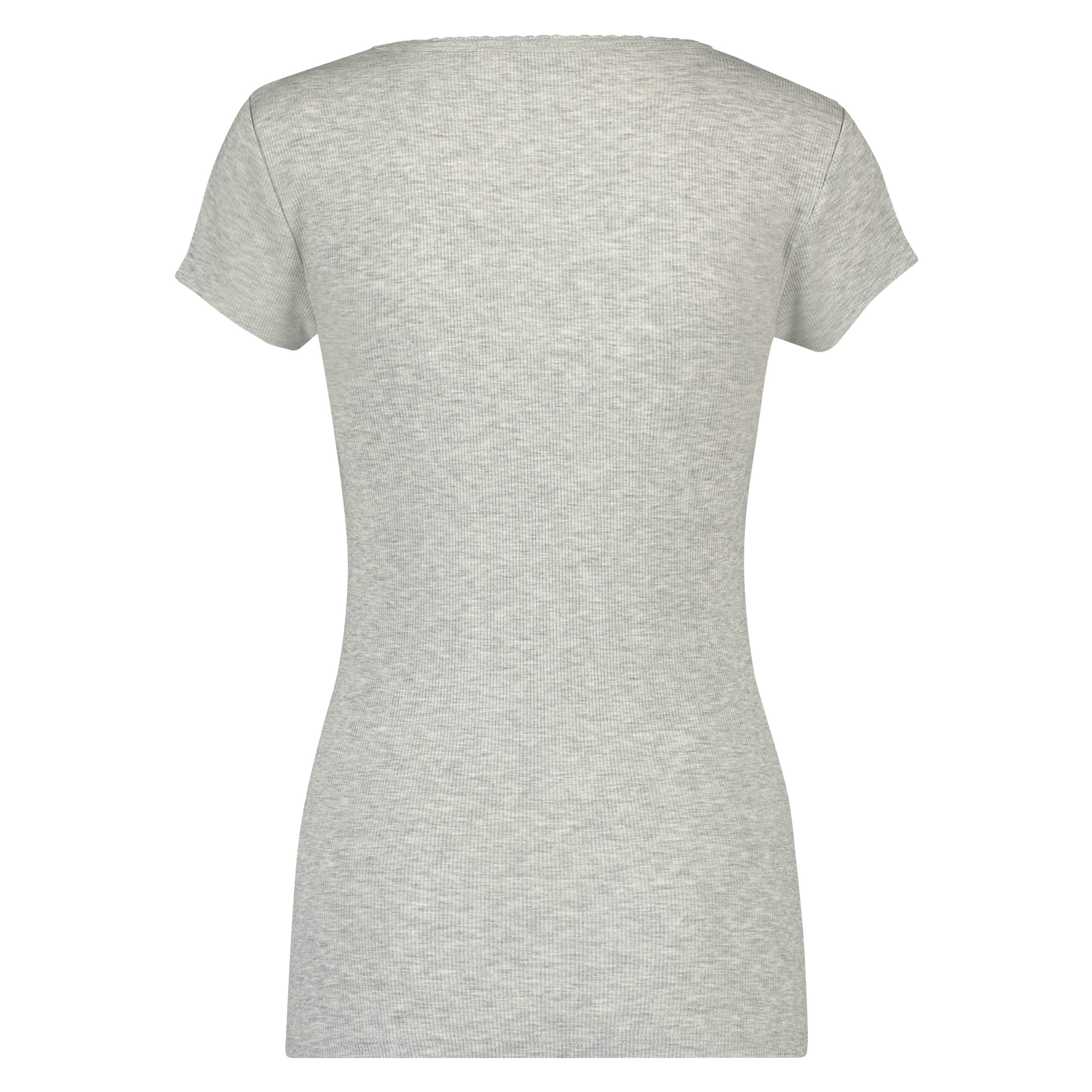 Pyjamastop korte ærmer rib, Grå, main