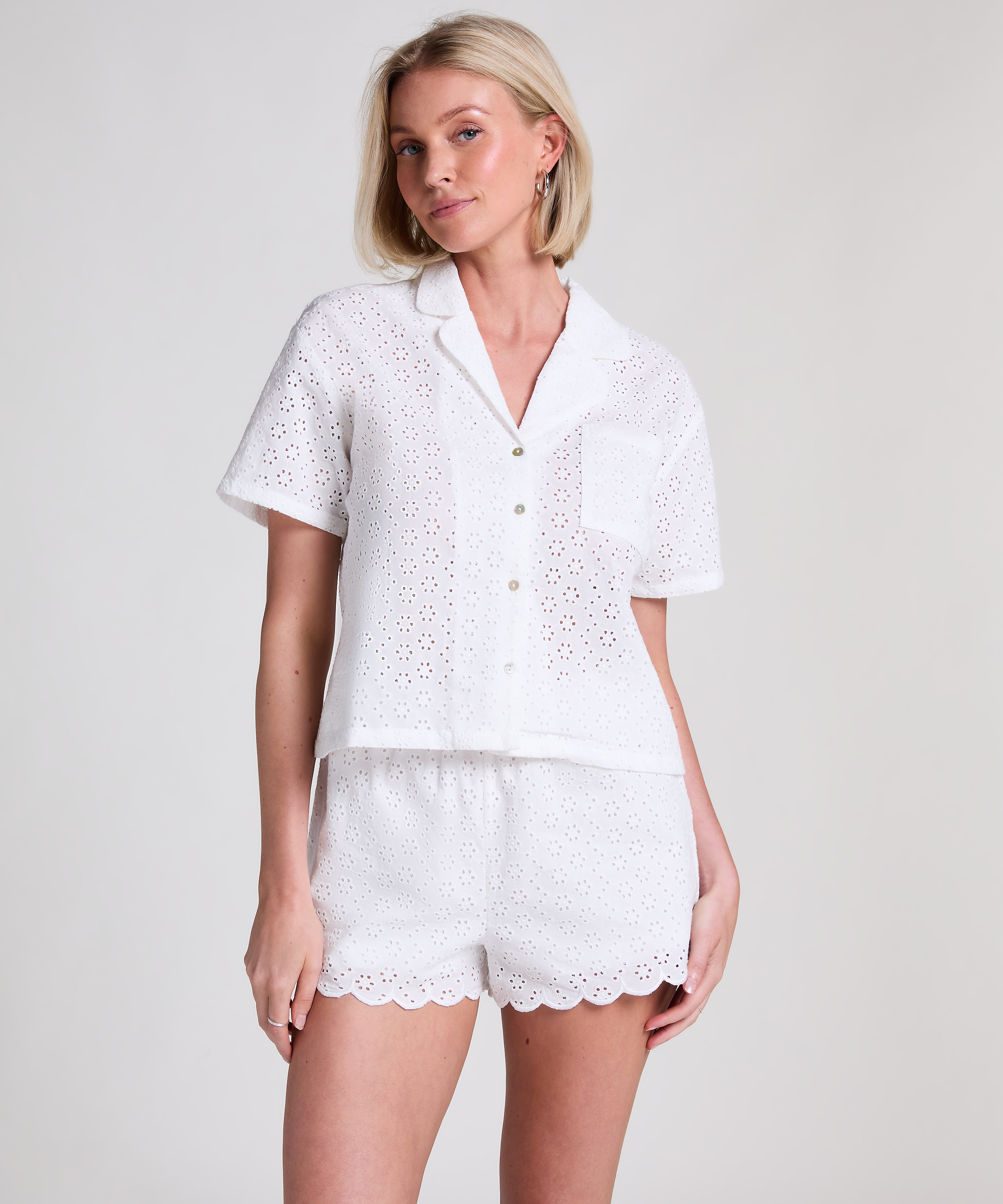 Jakke Broiderie Anglaise, Hvid, main