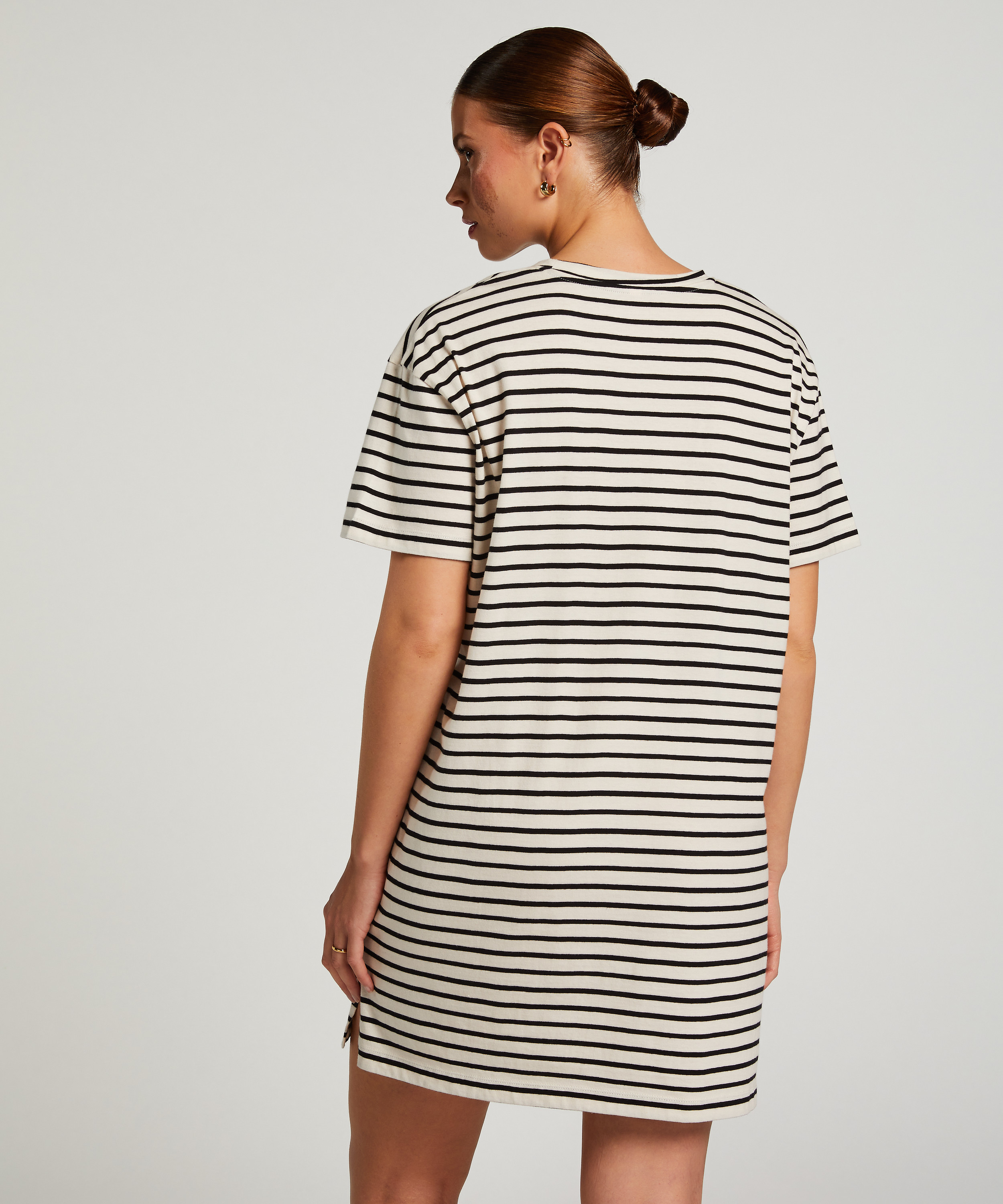 Natskjorte rund hals, Sort, main