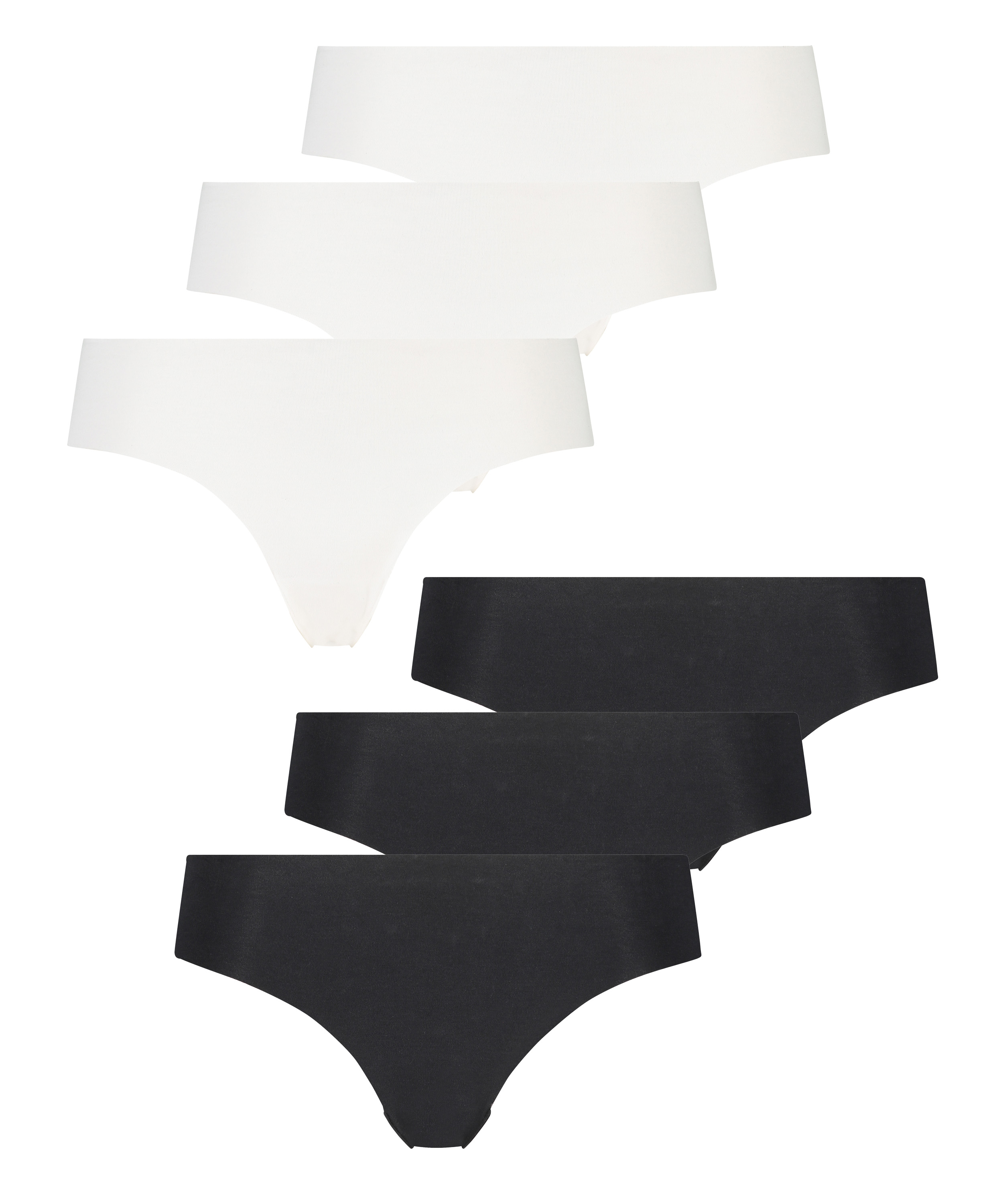 6-stykspakning usynlig brasiliansk trusse Bomuld, hvid, main