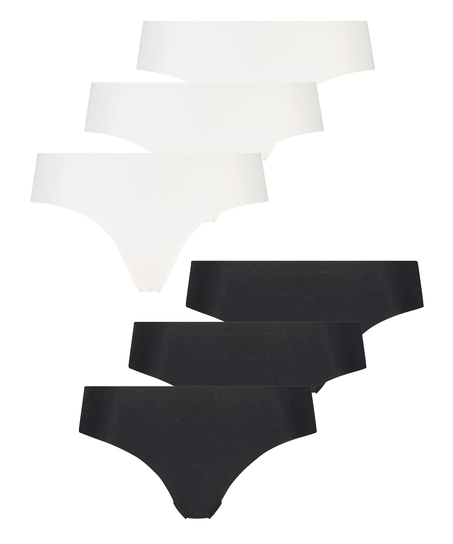 6-stykspakning usynlig brasiliansk trusse Bomuld, hvid