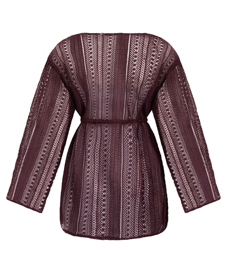 Hæklet strandkaftan, lilla