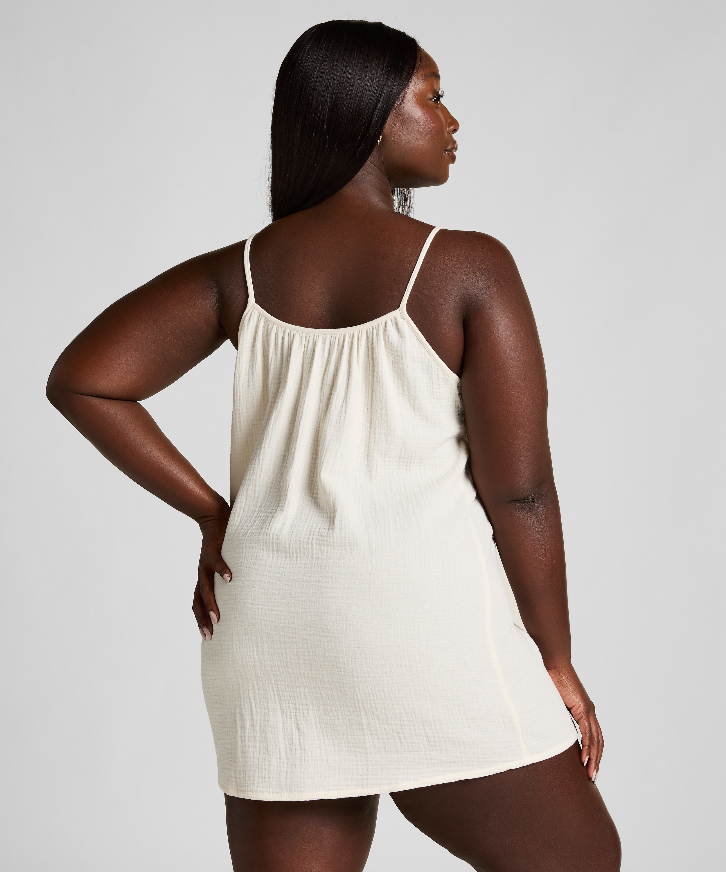 Messelin slipdress, Hvid, main