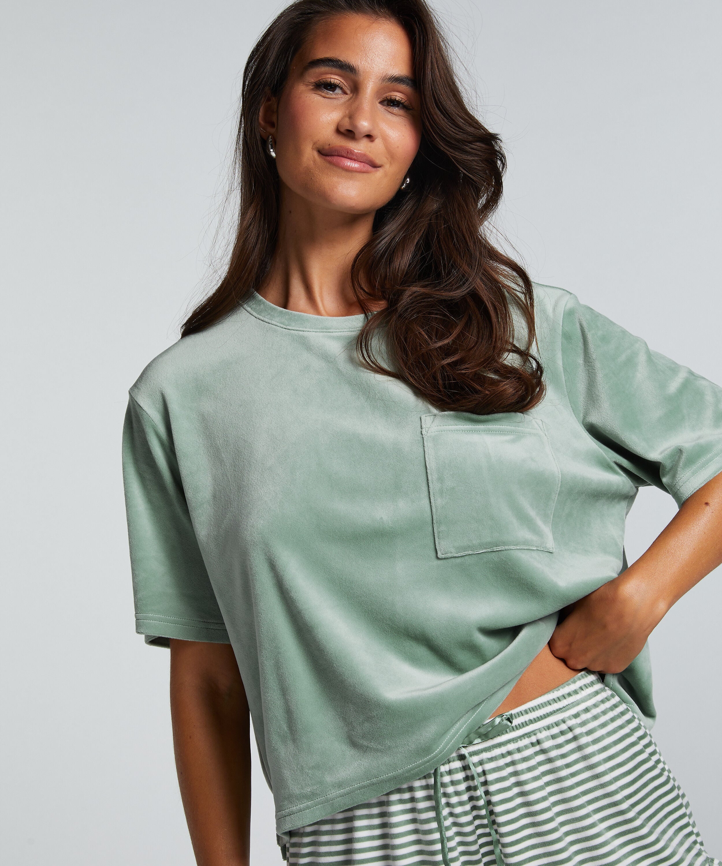 Top fløjl Pocket, Grøn