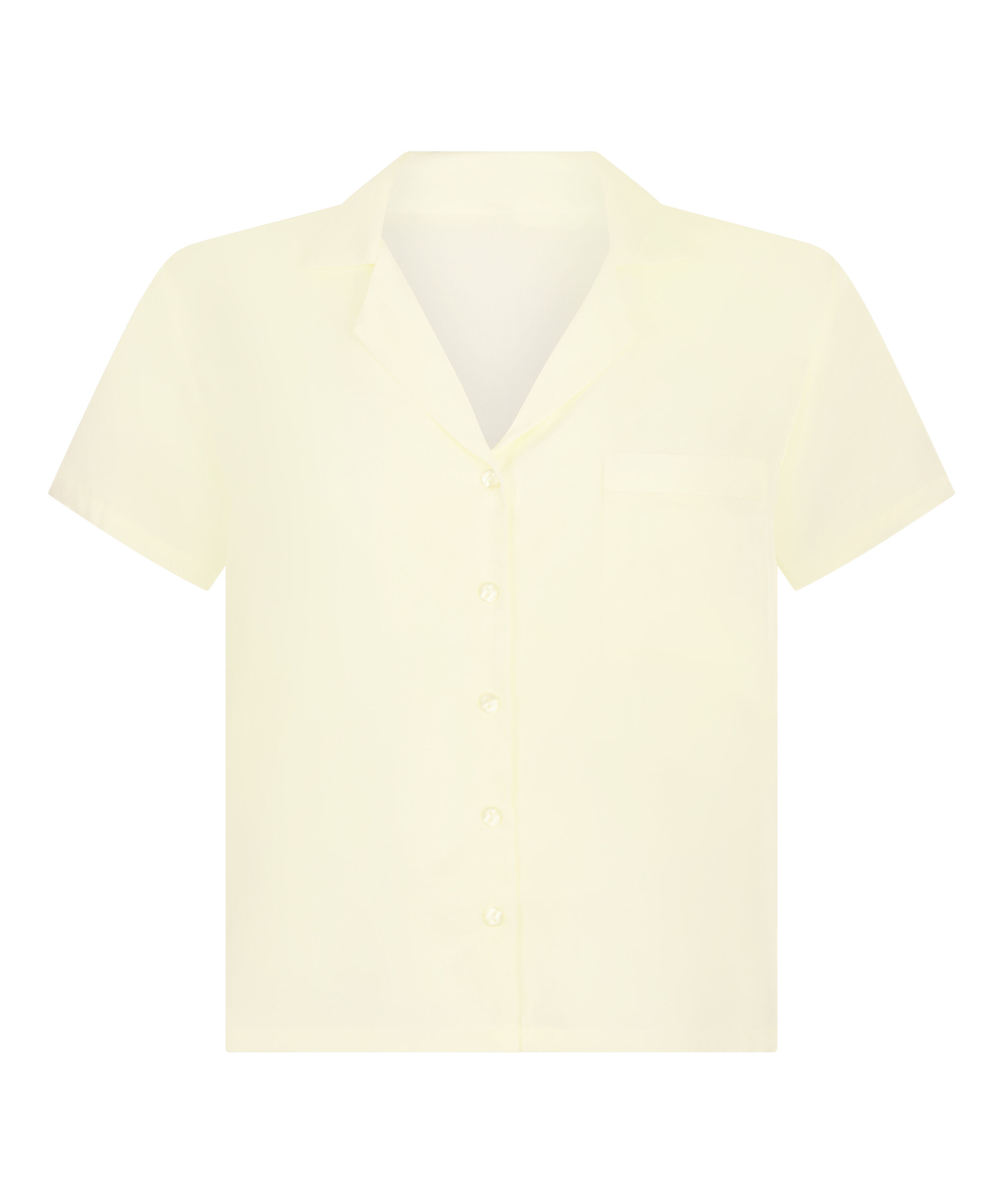 Kort&aelig;rmet satinjakke, Gul