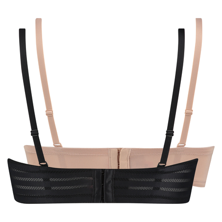 Pakke med 2 stk. stropløse, formstøbte bøjle-bher, sort