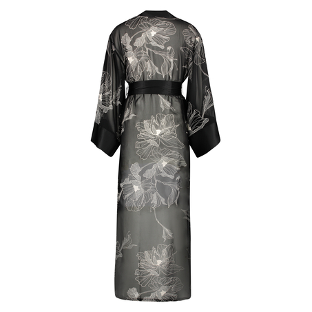 Kimono long chiffon lotus, Sort