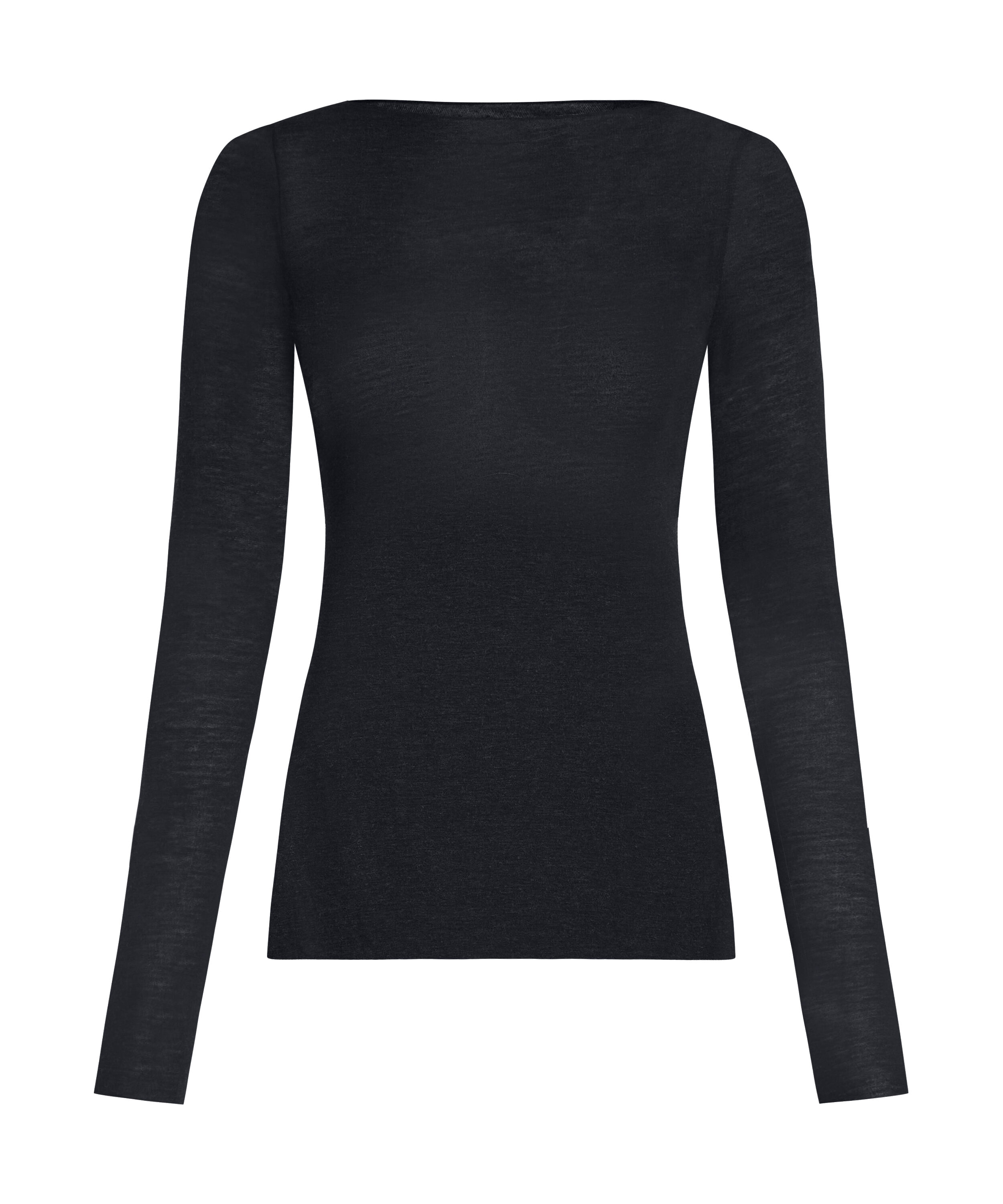 super soft b&aring;dhals bluse med cashmere, Sort