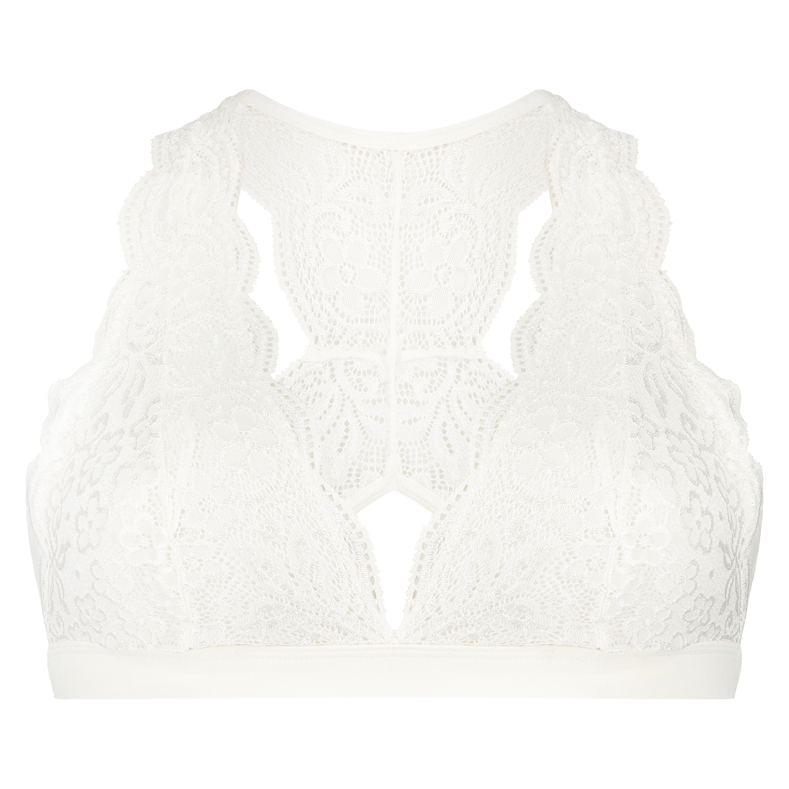Bralette med halterneck og bryderryg, Hvid, main