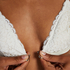 Rose vatteret trekantsbralette, Hvid
