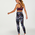 HKMX High Waisted Sportlegging Flower, sort