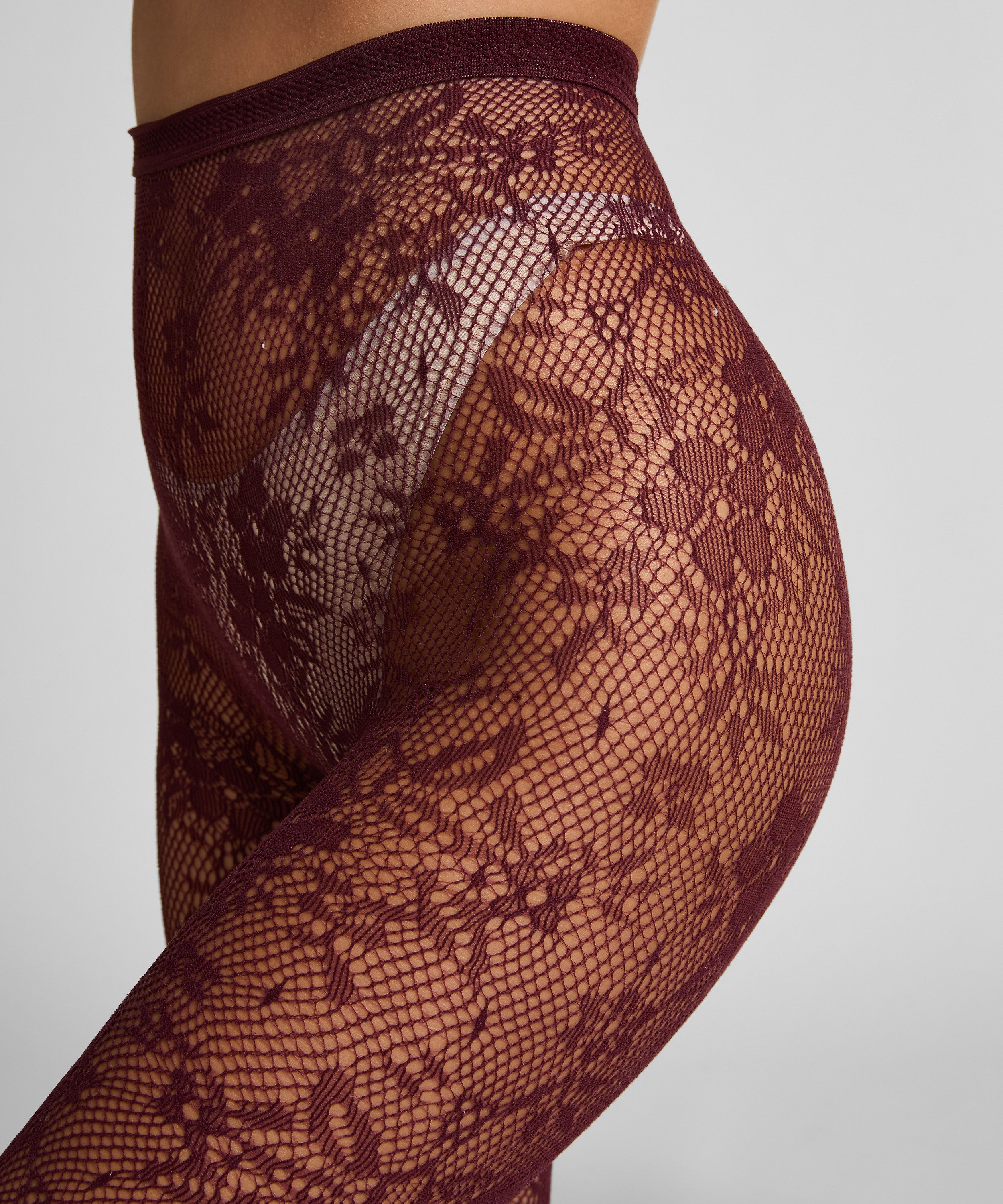 Strømpebukser Allover Lace, Rød, main