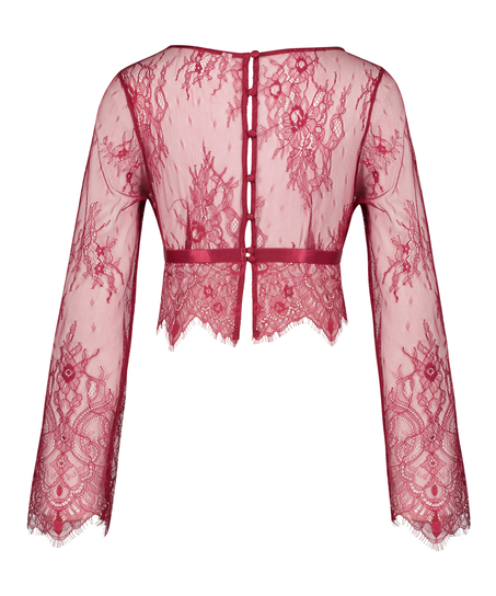 Top Allover Lace, Rød