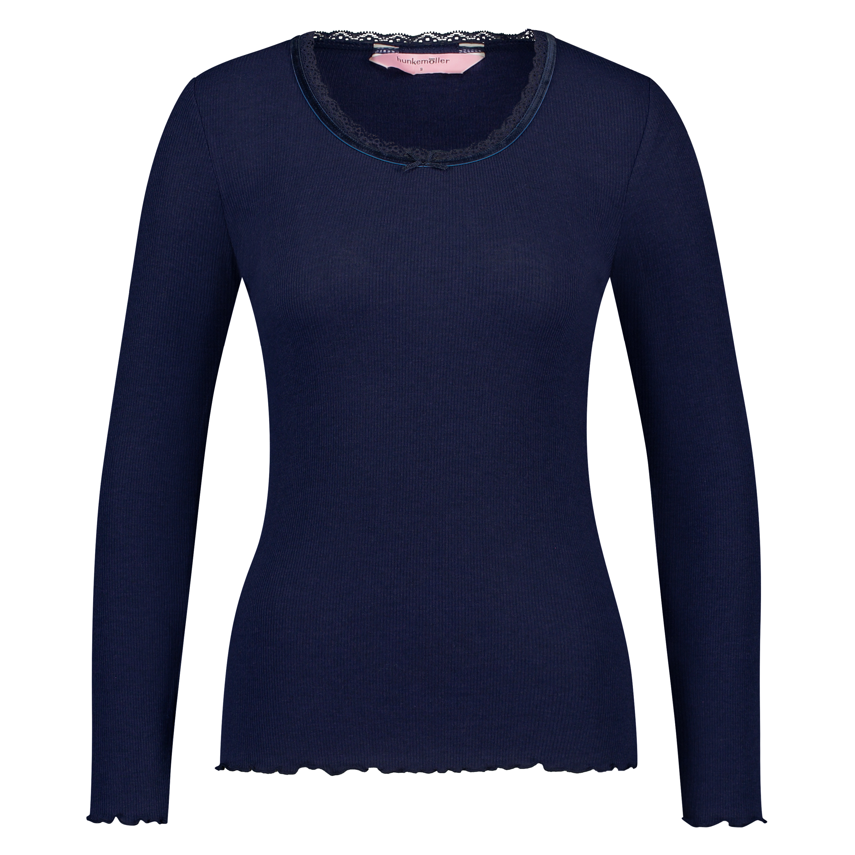 LS ribtop R-neck, Blå, main
