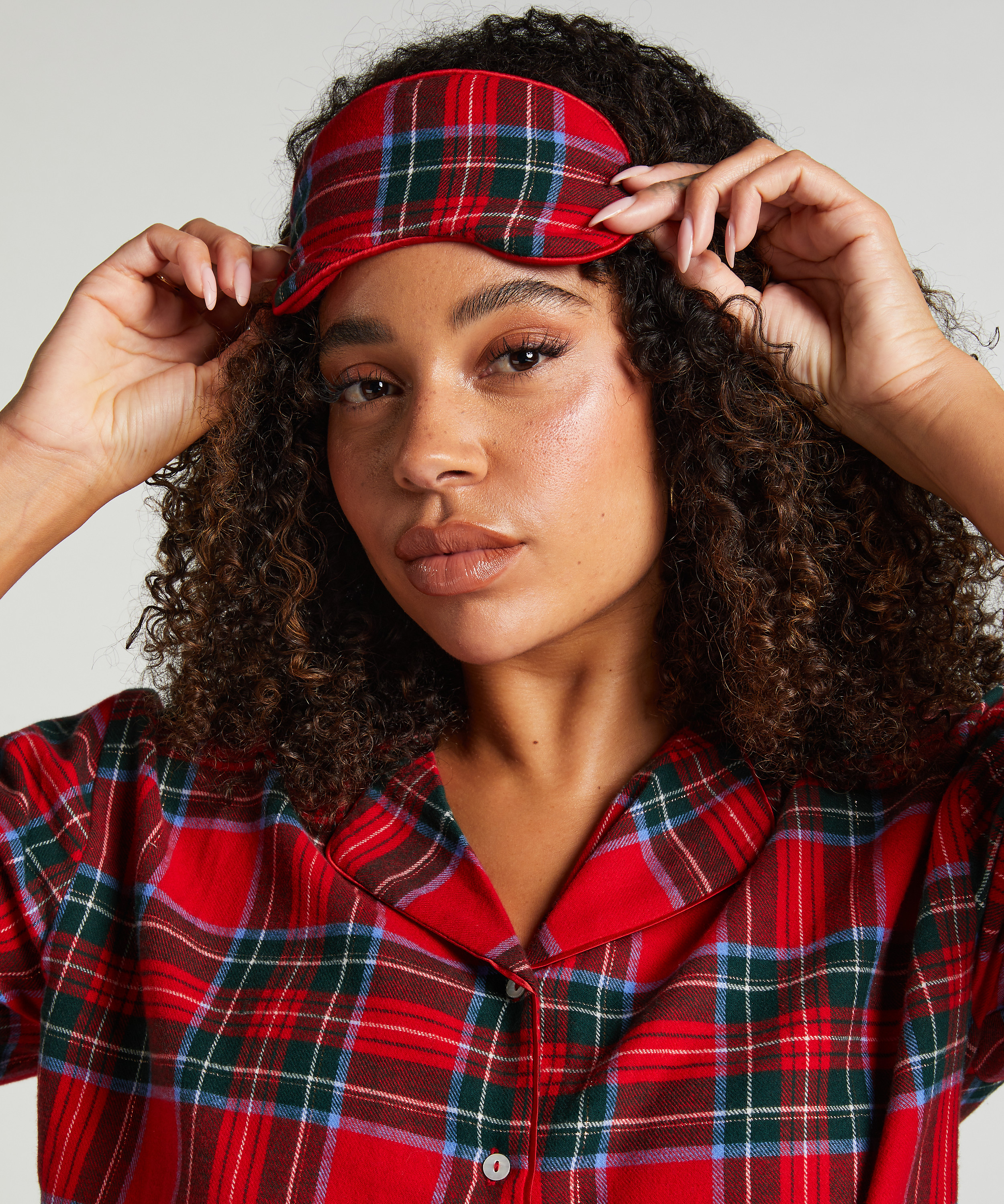 Sovemaske Flannel, Rød, main