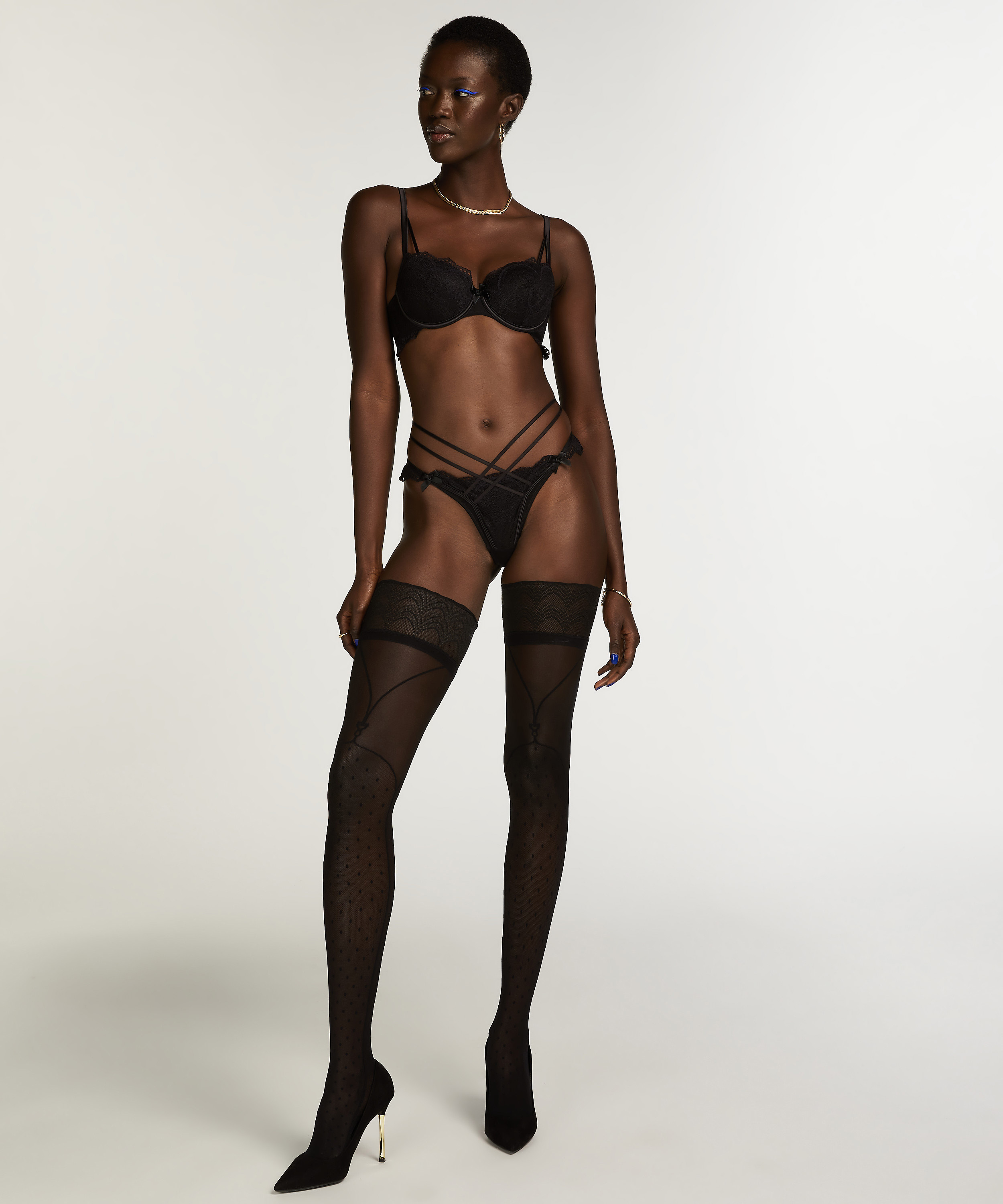 Stocking Fleur Nyakim, Sort, main