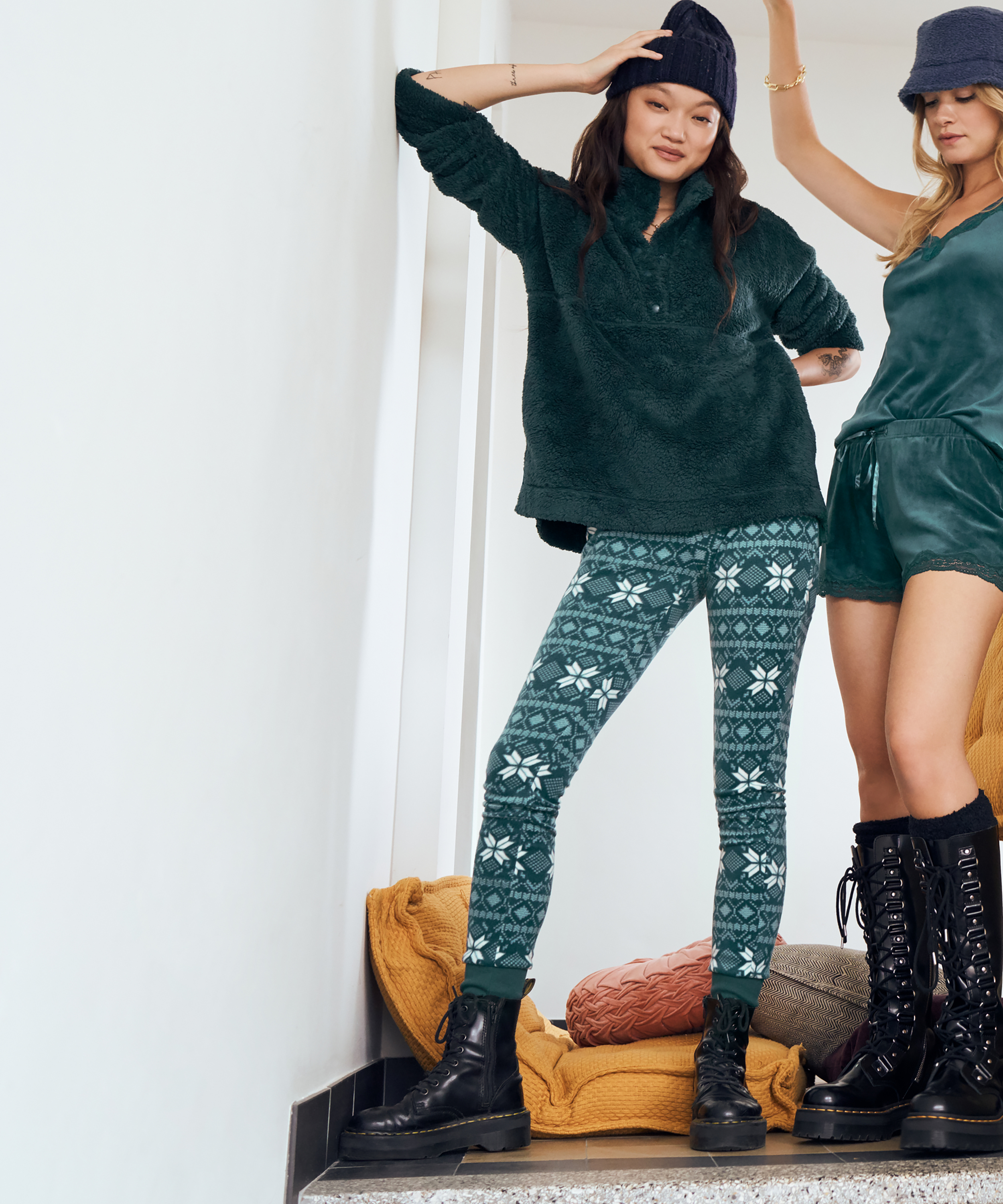 Micro Fleece leggings, Blå, main