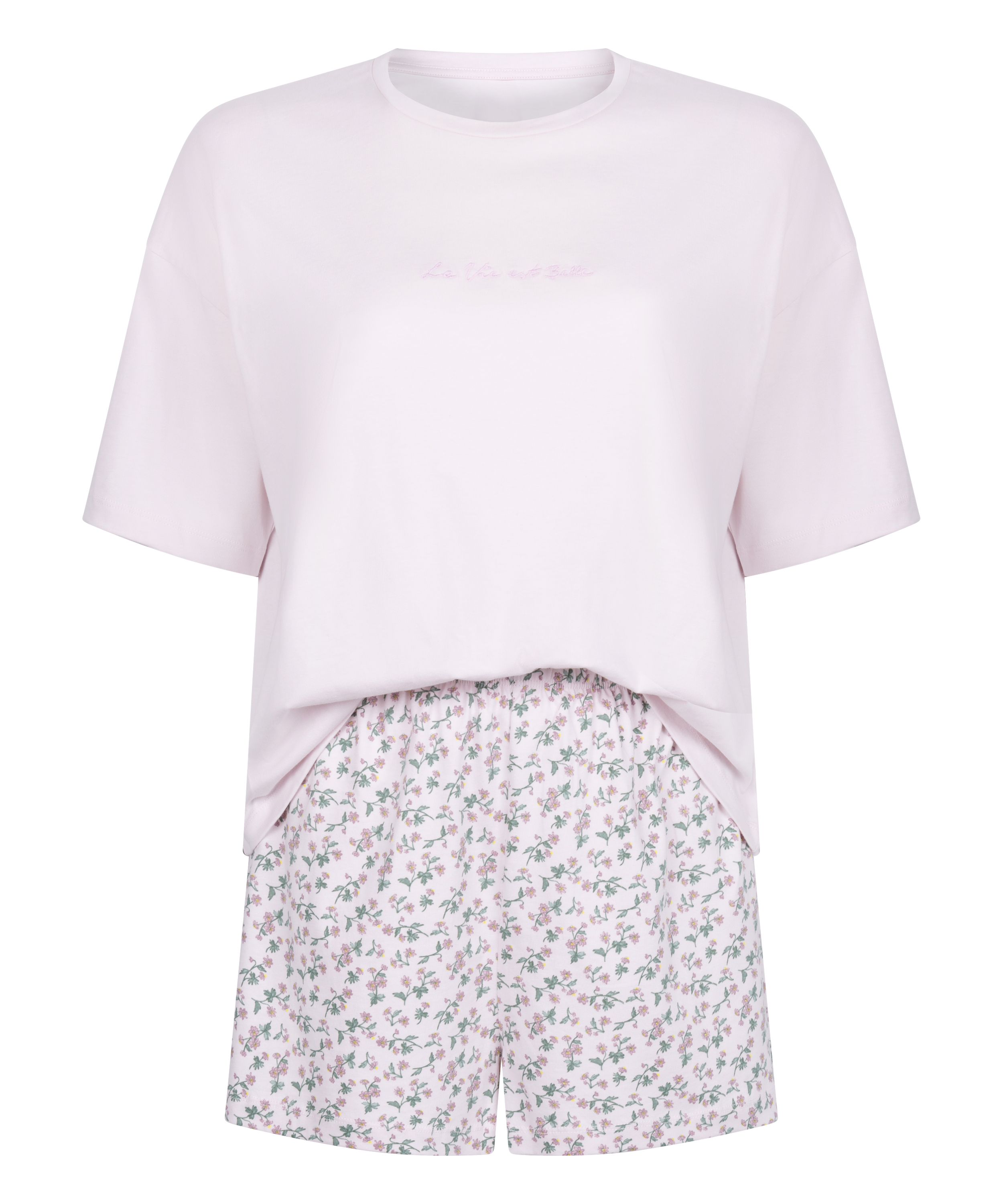 Pyjama Set Cotton Jersey Short, Lilla, main