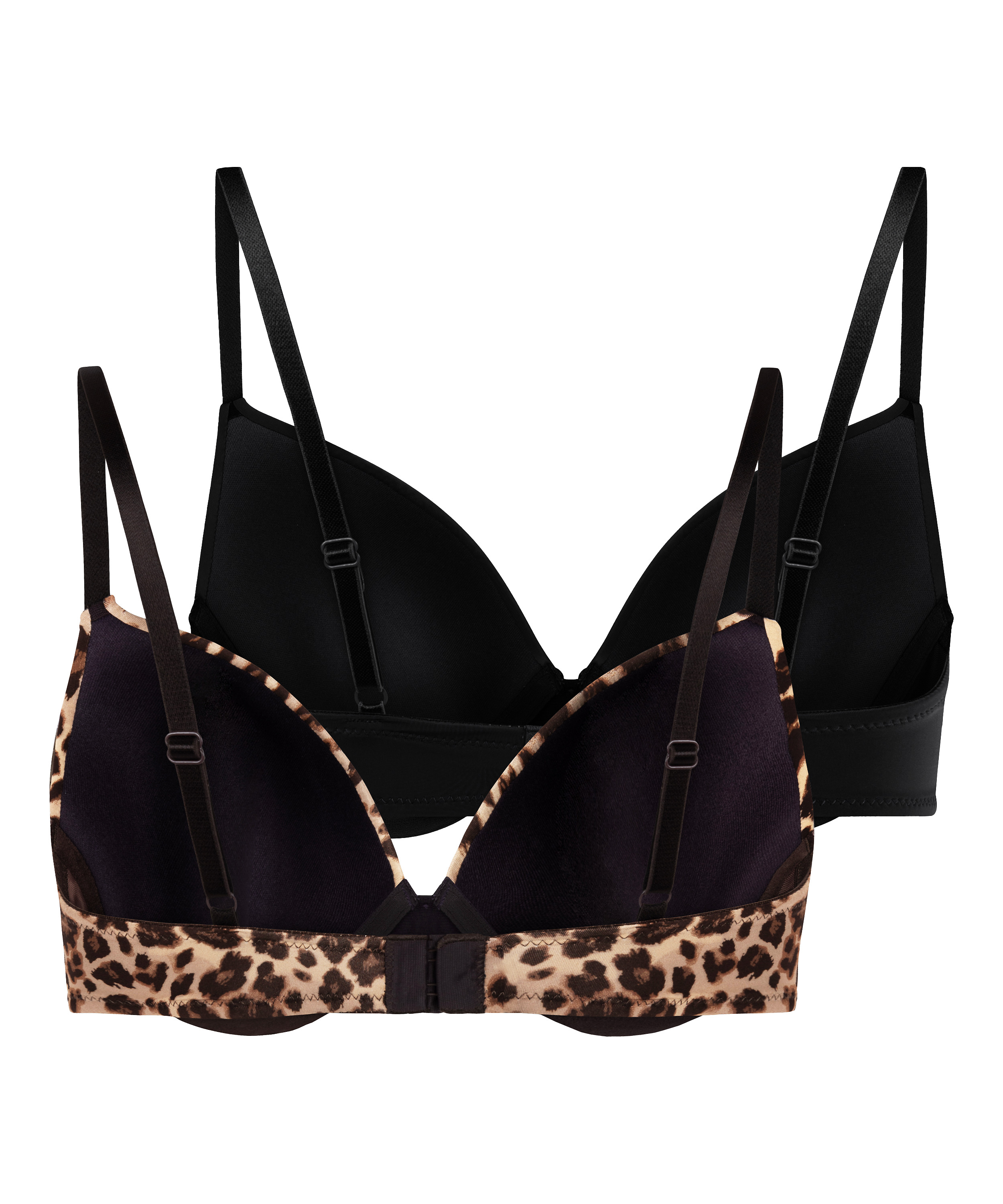 2-styks-pakke formstøbt bøjle-bh, Sort, main