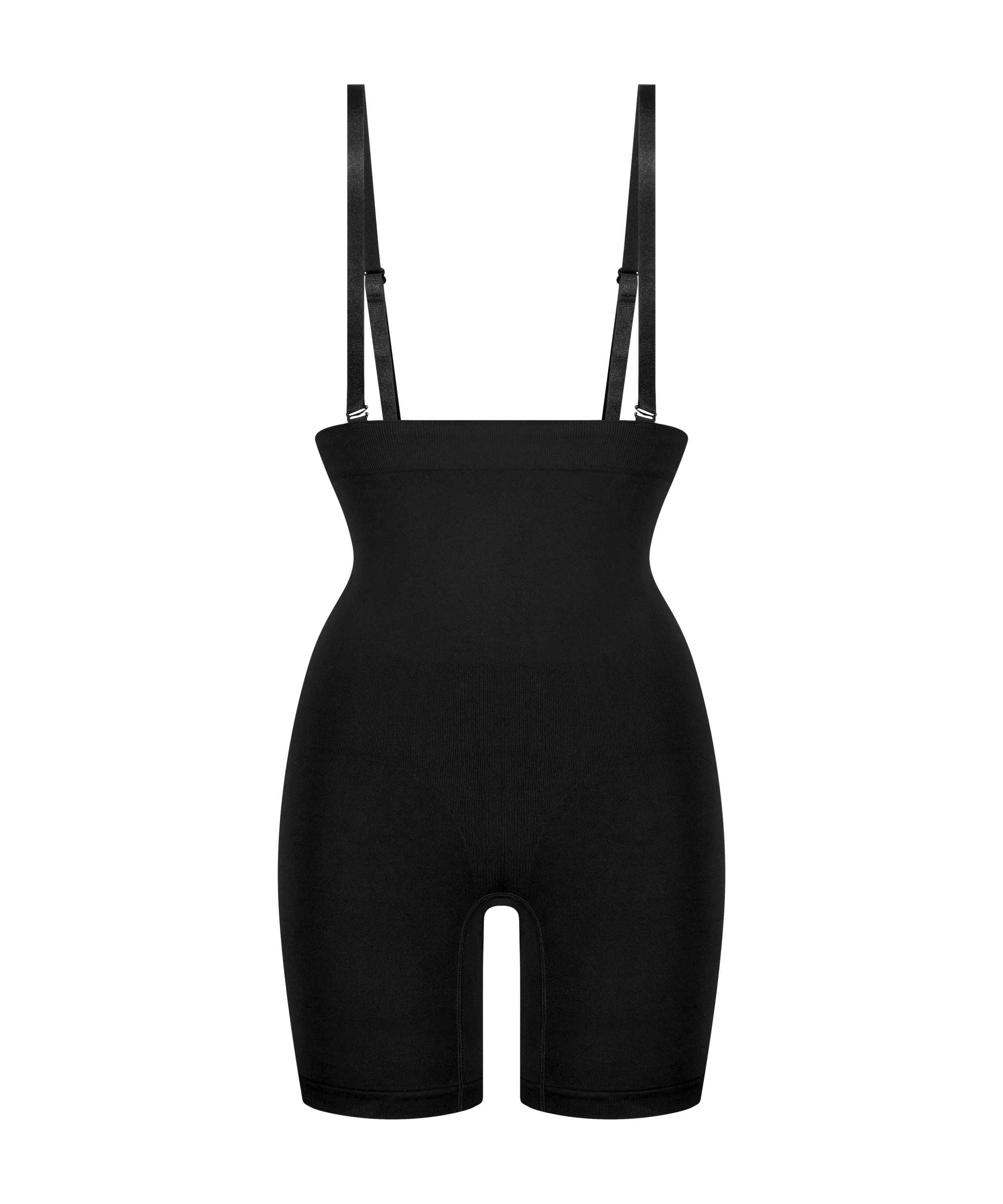 Sømløs forstærkende lårslanker, Sort, main