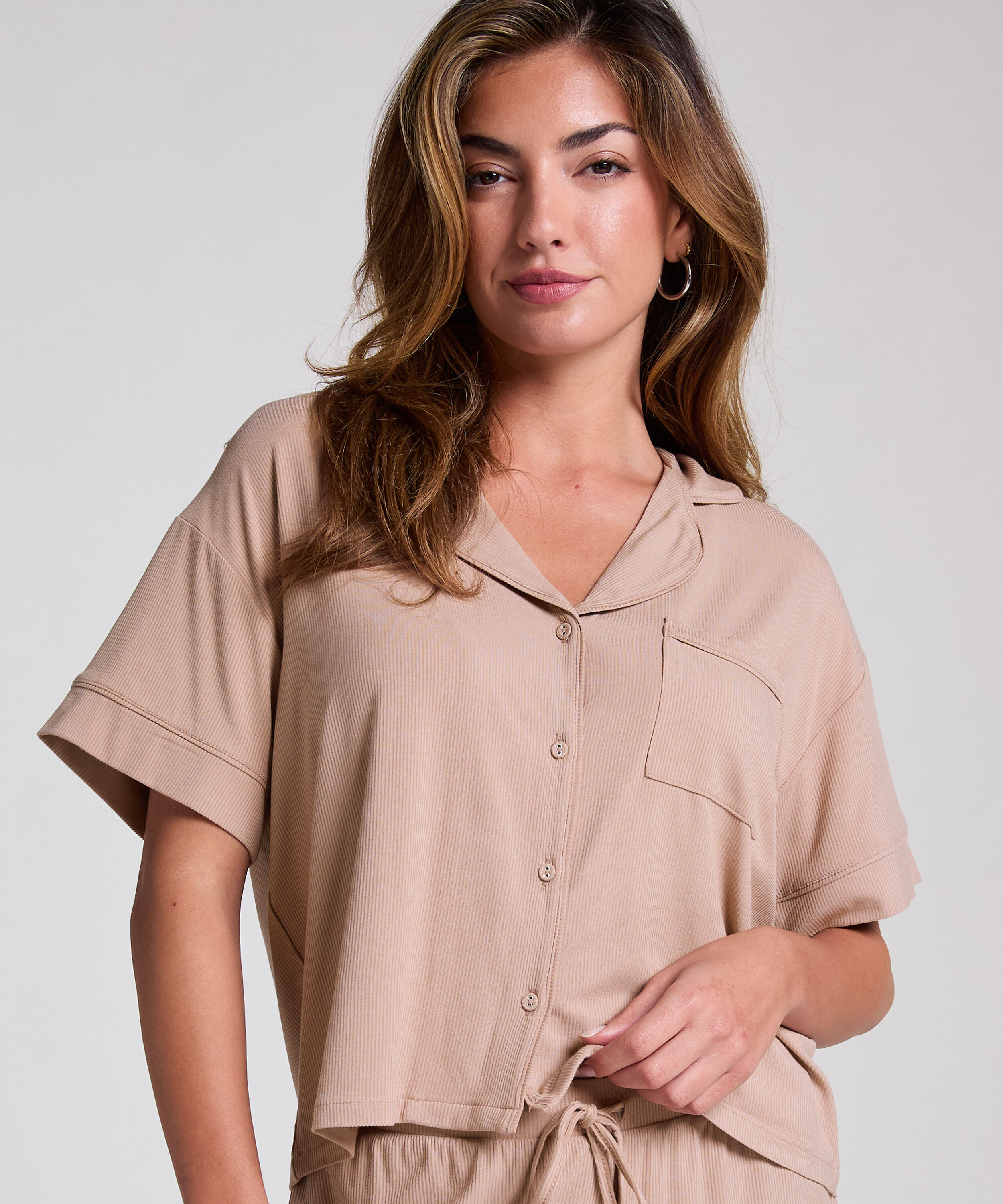 Kortærmet jerseyjakke Essential, Beige