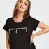 Pyjamas-T-shirt med korte ærmer til gravide, Sort
