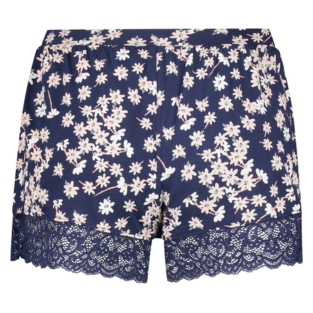 Pyjamasshorts Jersey Lace, Bl&aring;