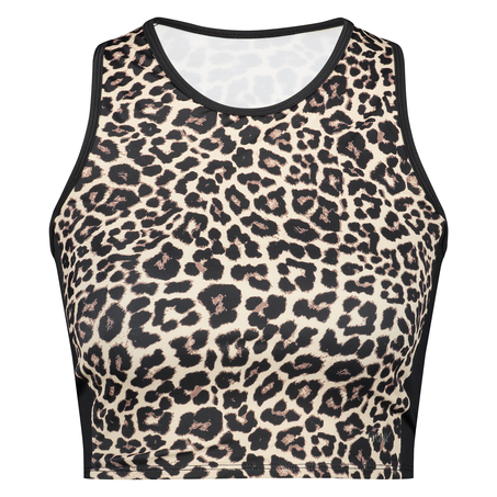 HKMX Sport cropped tanktop Luipaard, Grå