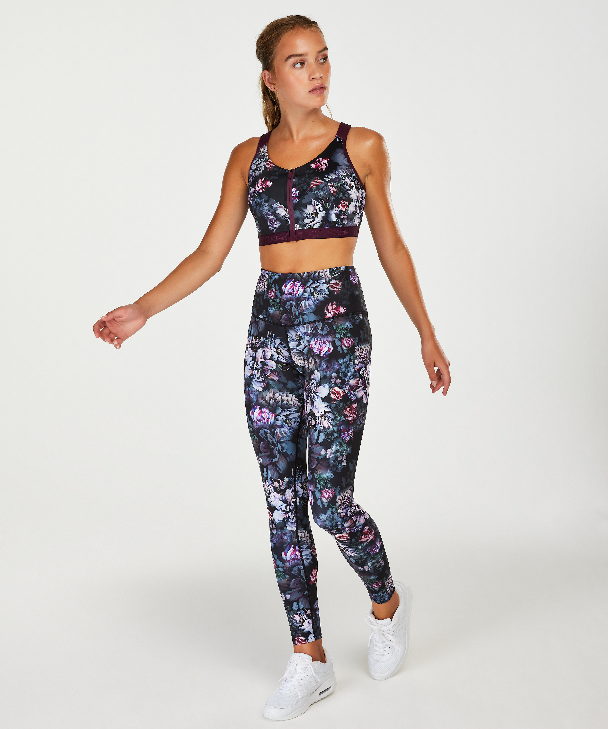 HKMX High Waisted Sportlegging Flower, sort, main