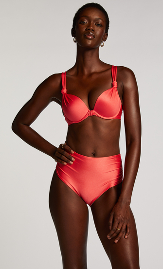 Luxe formstøbt bikinitop med bøjle Størrelse E +, rød