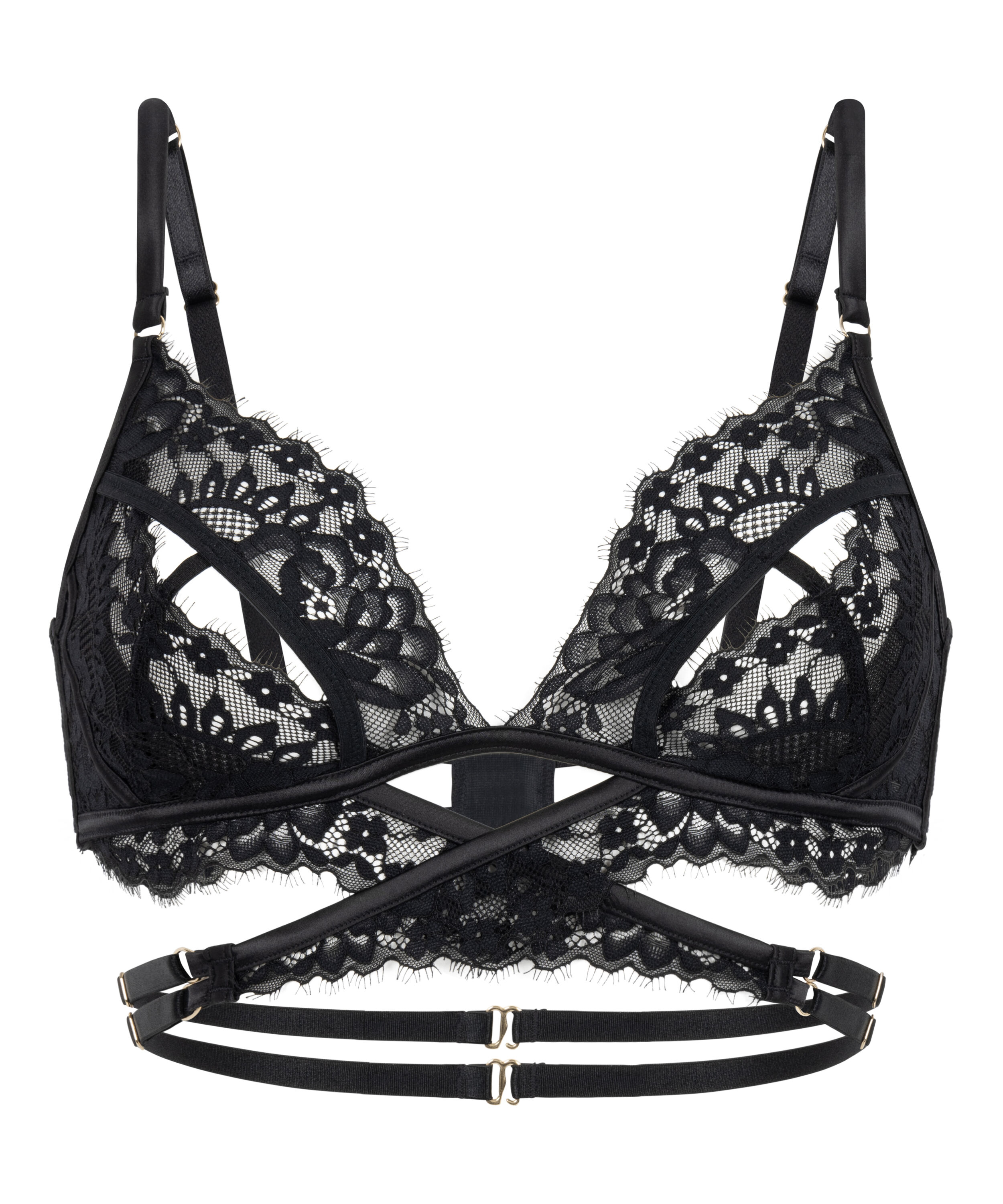 Anna &aring;ben bralette, Sort