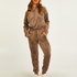 Petite joggingbukser velour, Brown
