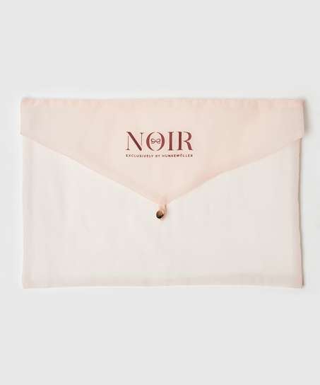 Kimono med silkeblonder, Sort