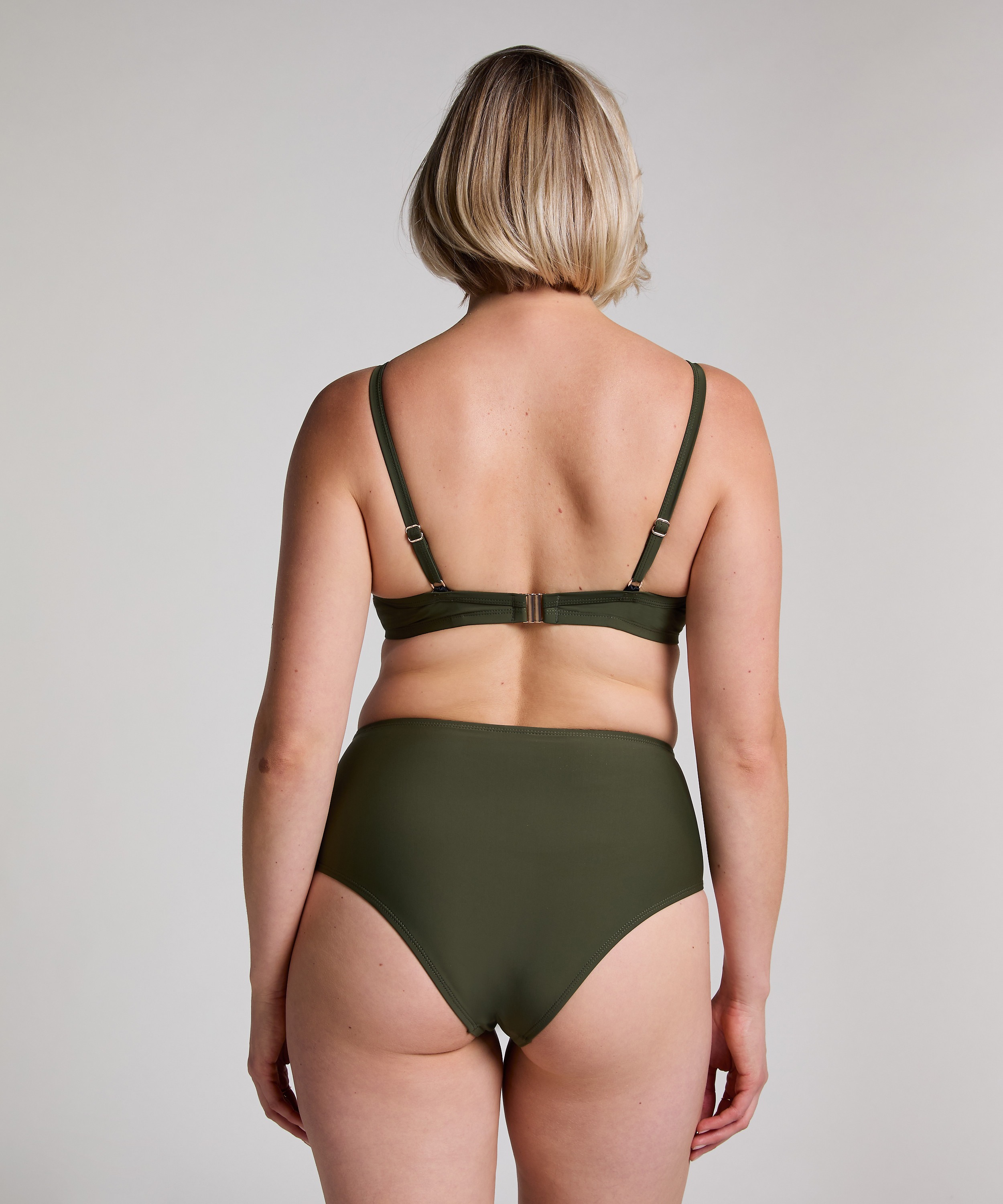 Høj talje Cheeky Shaping Bikini-Bund Luna, grøn, main