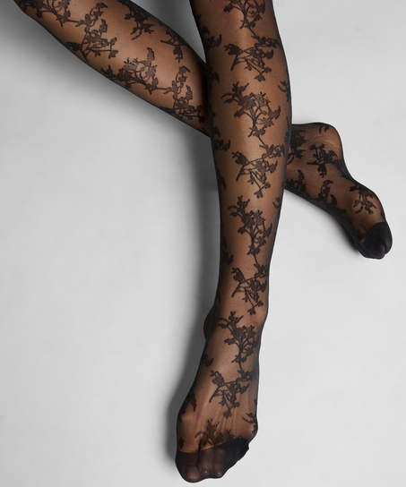 Stay-ups 15 Denier Lace, Sort