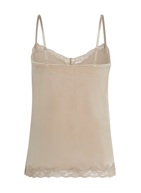 Cami top Velours Lace, Beige