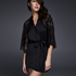Flared Satin Lace kimono, Sort