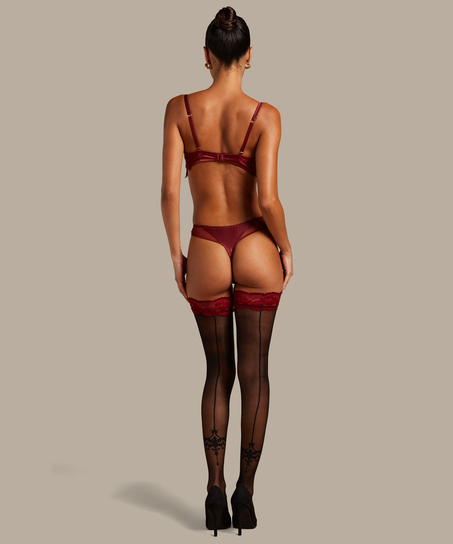 Selvsiddende strømper 20 Denier Noir Zoe, Rød